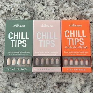 Chillhouse Nail Tips, Long Lasting Nail Art Manicures, 3 pack (24 Nails Each)
